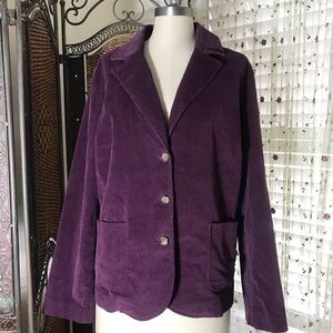 villager Purple Corduroy Blazer Jacket
